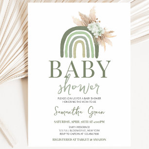 Invitation Baby Shower Bohème Arc-en-Ciel