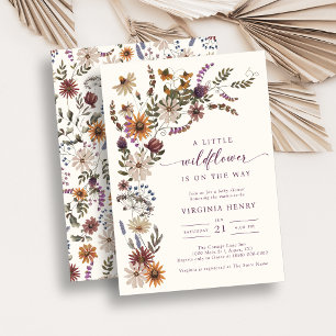 Invitation Baby shower bohème aux fleurs sauvages