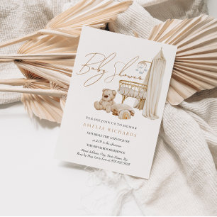 Invitation Baby-Shower Bohème Bleue pour Bébé