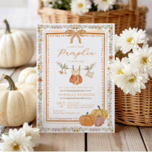 Invitation Baby Shower Bohème d'Automne pour Petite Fille Cit