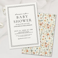 Baby Shower Bohème Élégant Fleur Sauvage