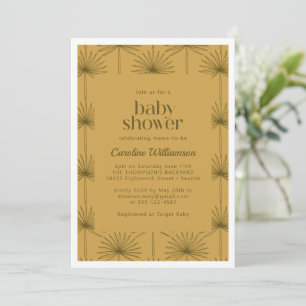 Invitation Baby Shower Bohème Feuille de Palmier Éventail Bot
