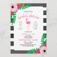 Baby Shower Bohème Flamingo - Rose + Noir