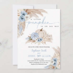 Invitation Baby Shower Bohème Fleur d'Automne Herbe de Pampas