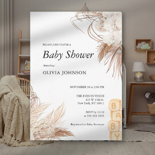 Invitation Baby Shower Bohème Fleur Sauvage pour Bébé de Genr