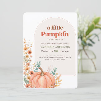 Invitation Baby Shower Bohème Floral Petite Citrouille