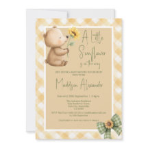 Baby Shower Bohème Ours Brun Tournesol
