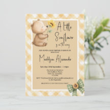 Baby Shower Bohème Ours Brun Tournesol