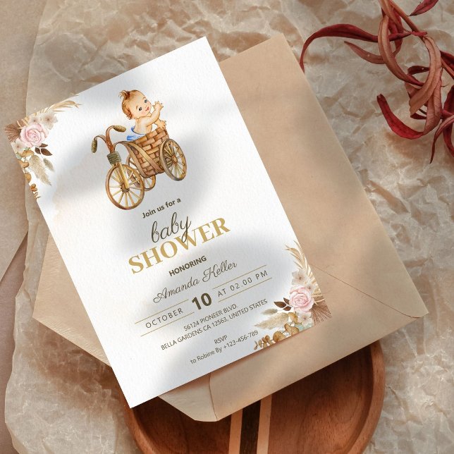 Invitation Baby shower Boho (Créateur téléchargé)