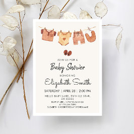 Invitation Baby shower Boho Baby Clothes