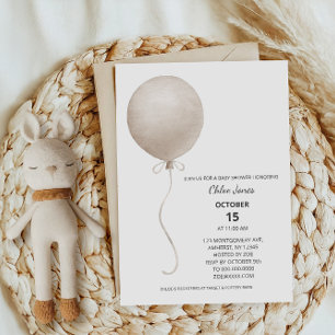 Invitation Baby shower Boho Ballot Beige Moderne