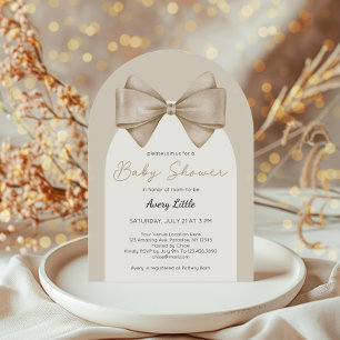 Invitation Baby shower Boho Beige moderne
