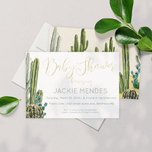 Invitation Baby shower Boho Cactus