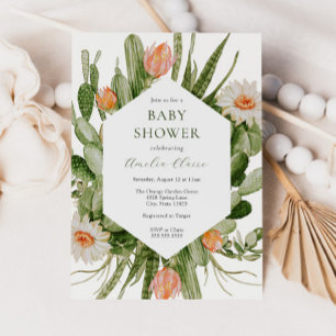 Invitation Baby shower Boho Cactus