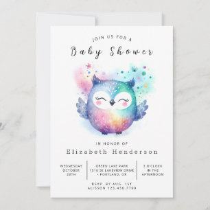 Invitation Baby shower Boho Chic Owl
