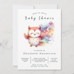 Invitation Baby shower Boho Custom Owl