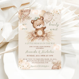 Invitation Baby shower Boho de Teddy Bear