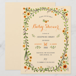 Invitation Baby shower Boho de tournesol floral peint à la ma