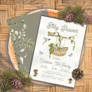 Invitation Baby shower Boho du berceau forestier Woodland
