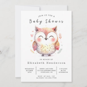 Invitation Baby shower Boho Enchanted Owl