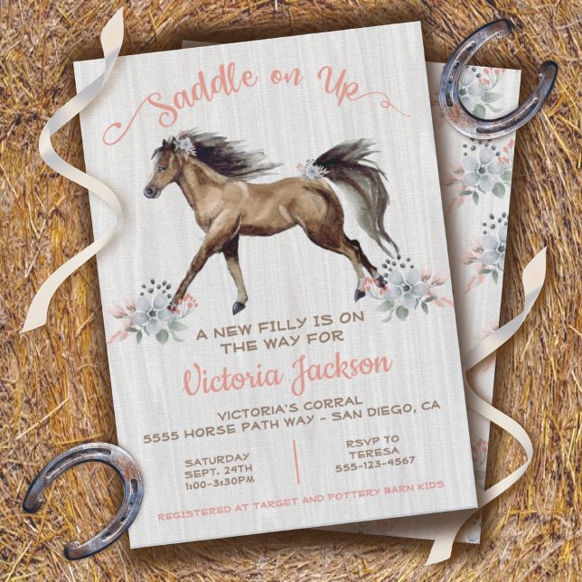 Invitation Baby shower Boho Filly Horse (Créateur téléchargé)
