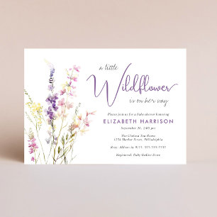Invitation Baby shower Boho Fleur sauvage Watercolor