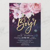 Baby shower Boho Floral Plumes violet Bokeh Lumièr