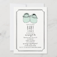 Baby shower Boho Mocasins Vert Mint