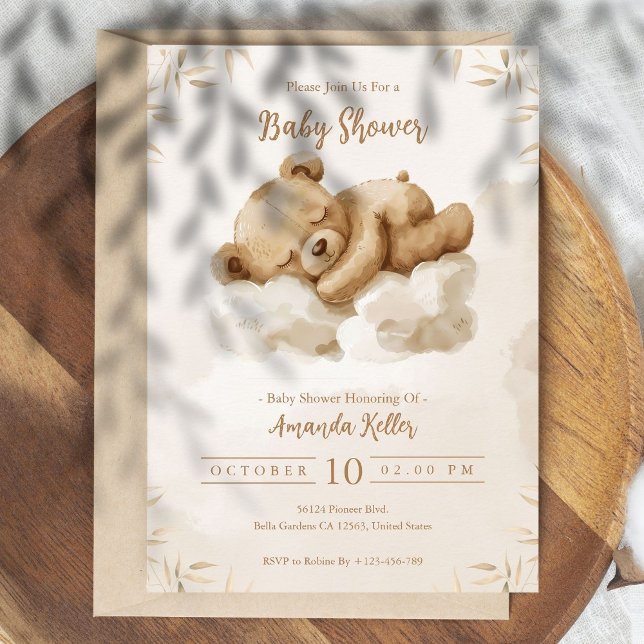 Invitation Baby shower Boho Neutre pour bébé couchage (Créateur téléchargé)