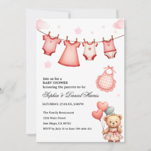 Invitation Baby Shower Boho Ours