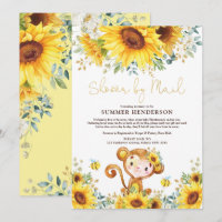 Baby shower Boho Sunflower Monkey par courrier
