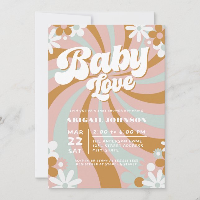 Invitation Baby shower Boho super (Devant)