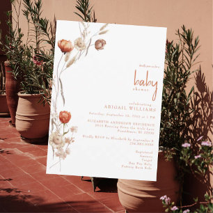 Invitation Baby shower Boho Terracotta