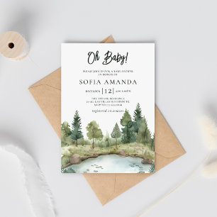 Invitation Baby shower Boho Woodland