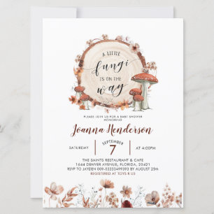 Invitation Baby shower Boho Woodland Fungi
