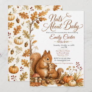 Invitation Baby Shower Bois de Renard en Automne