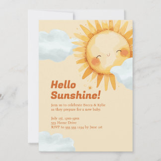 Invitation baby shower Bonjour Sunshine