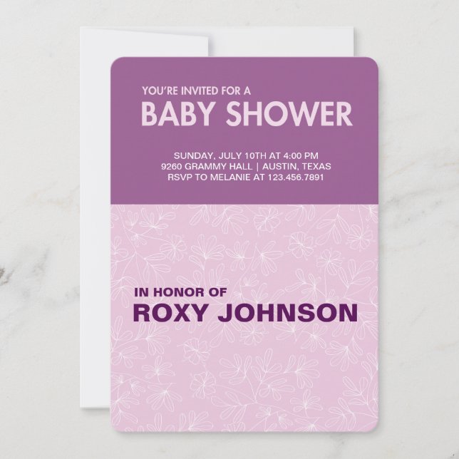 Invitation baby shower botanique (Devant)