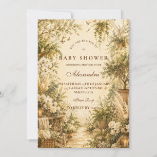 Invitation Baby Shower Botanique Bohème Intemporel