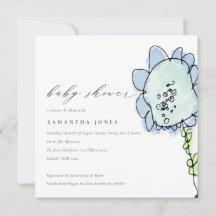 Baby shower botanique de fleurs bleues mignonnes p