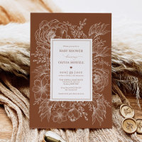 Baby shower botanique minimaliste Burnt Orange
