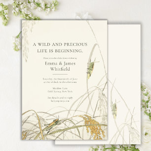 Invitation Baby Shower Botanique Sauterelle Naturaliste