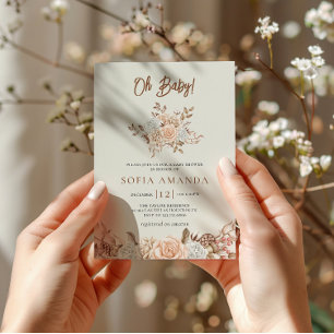 Invitation Baby shower Bouquet d'hiver aquarelle