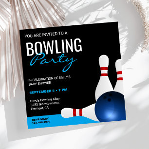 Invitation Baby Shower Bowling Moderne