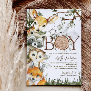 Invitation Baby shower Boy Boy Woodland