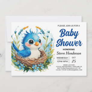 Invitation Baby shower Boy Boy Woods Songbird