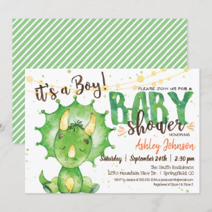 Invitation Baby shower Boy Dinosuar