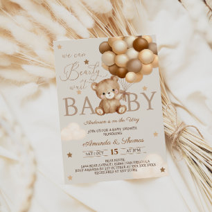 Invitation Baby shower Brown d'attente rapide