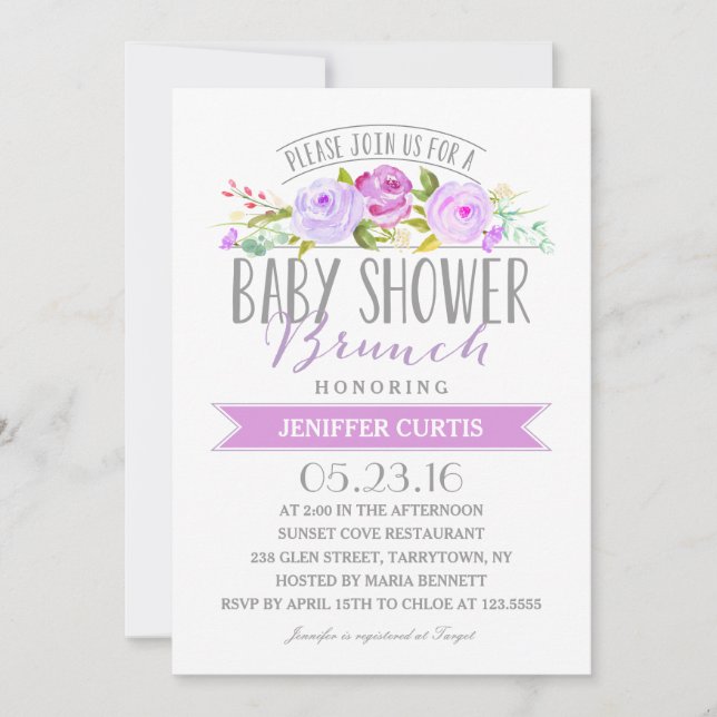 Invitation Baby shower Brunch | Baby shower (Devant)