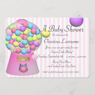 Invitation Baby shower Bubblegum